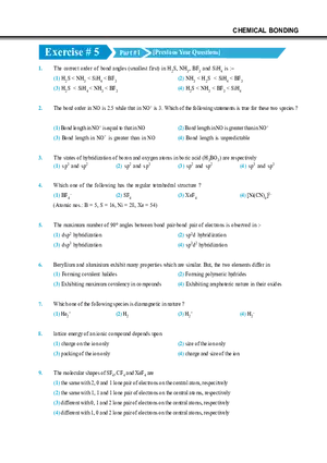 Chemical Bonding Exercise # 5