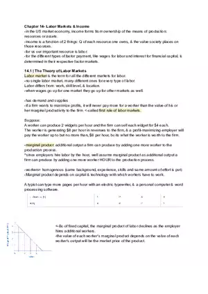 Chapter 14 Labor Markets & Income