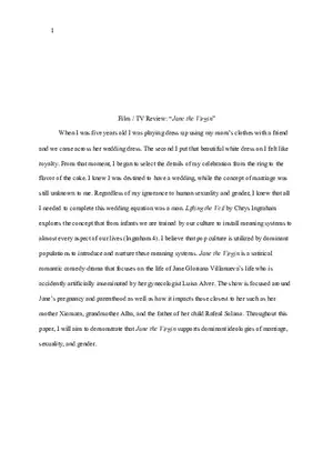 Film  TV Review “Jane the Virgin”