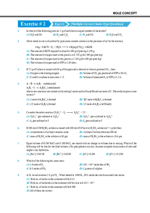 Mole Concept Exercise # 2