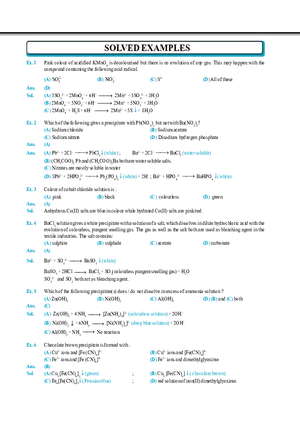 Salt Analysis and Qualitative Analysis  Solved Examples