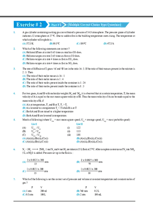 Gaseous State Exercise # 2