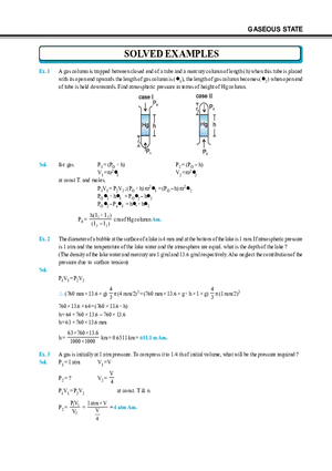 Gaseous State Solved Examples