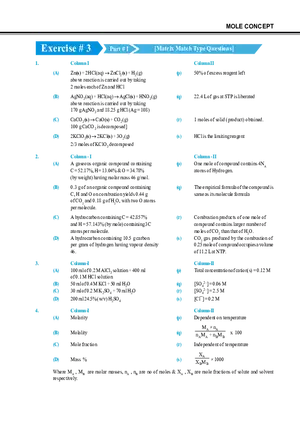 Mole Concept Exercise # 3