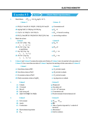 Electrochemistry Exercise # 3