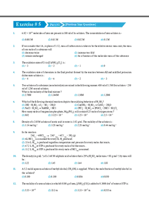 Mole Concept Exercise # 5