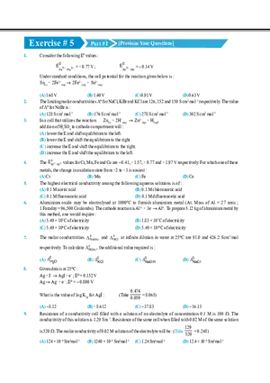 Electrochemistry Exercise # 5