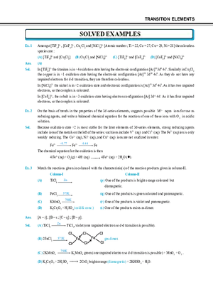 Transition Elements Solved Examples