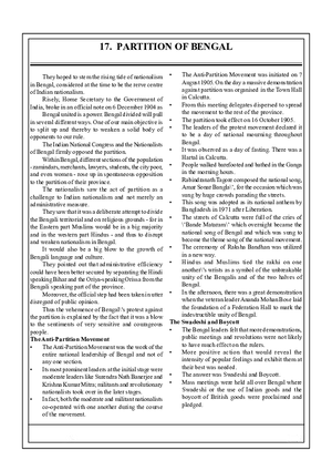 17. Partition of Bengal