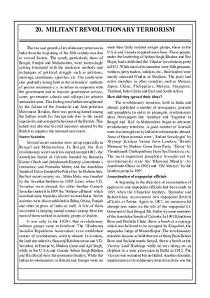 20. Militant Revolutionary Terrorism