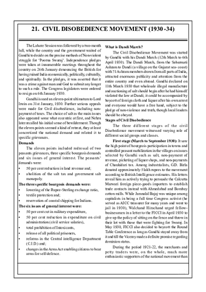 21. Civil Disobedience Movement (1930 -34)