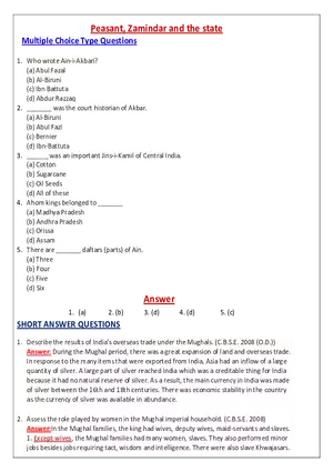 Peasant, Zamindar and the State