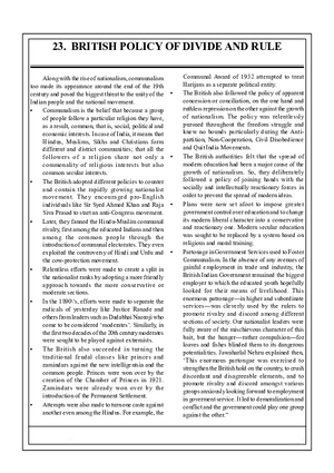23. British Policy of Divide and Rule
