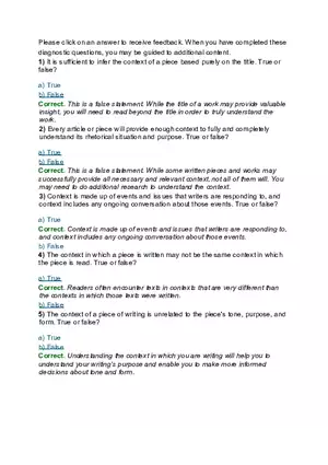 The Context of a Piece of Writing is the