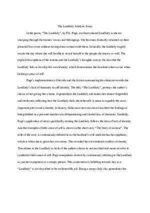 The Landlady Analysis Essay