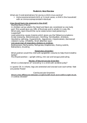 Pediatric Hesi Review