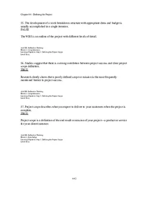 Chapter 04 Defining the Project True False