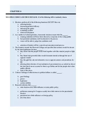 Introduction to Government Chapter 14