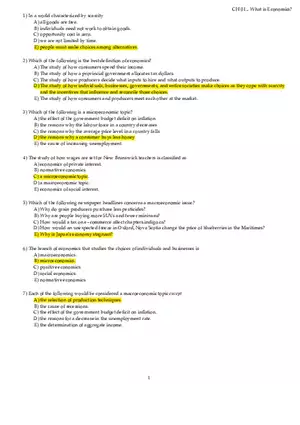 Chapter 01 What is Economics Answers Part 1