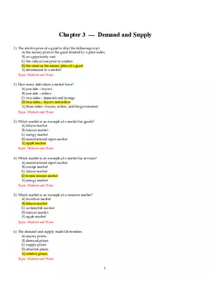 Chapter 3 Demand and Supply Answers Part 1