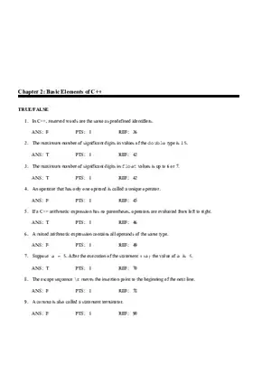 Chapter 2 The Basic Elements of C++