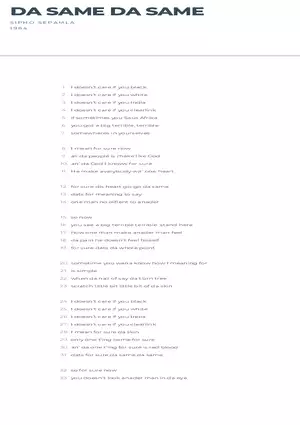 Da Same Da Same - Annotated