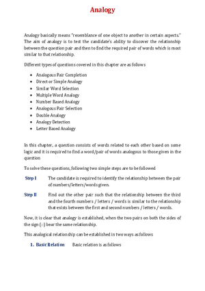 Analogy Notes