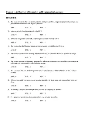 Chapter 1 Overview of Computers and Programming Languages