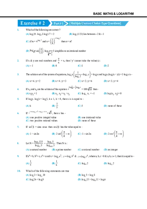 Basic Maths & Logarithm Exercise # 2