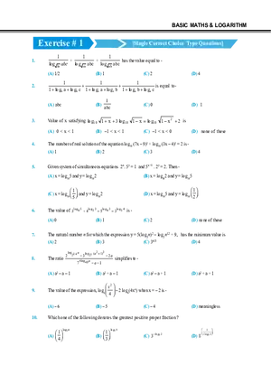 Basic Maths & Logarithm Exercise # 1