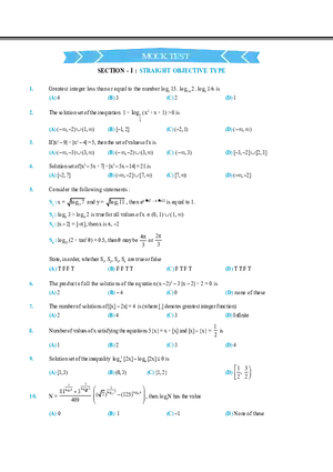 Basic Maths & Logarithm Mock Test