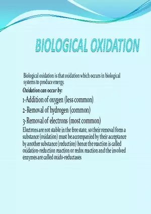 Biological Oxidation