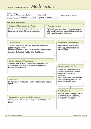 Magnesium Sulfate Learning Template