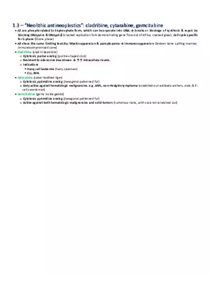 Neolithic Antineoplastics  Cladribine, Cytarabine, Gemcitabine