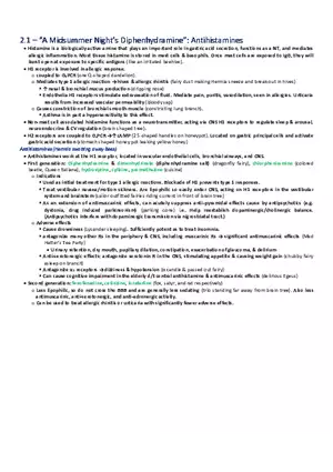 A Midsummer Night’s Diphenhydramine  Antihistamines