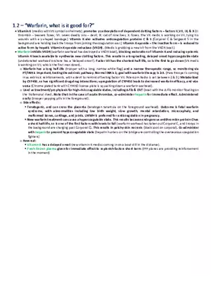 Warfarin, What is it Good for