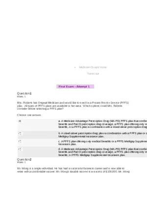 Medicare Course Answers