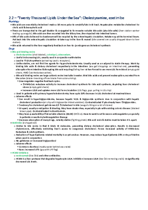 Twenty Thousand Lipids Under the Sea  Cholestyramine, Ezetimibe