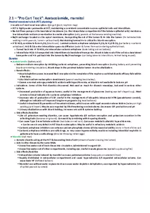 Pro Cart Track  Acetazolamide, Mannitol