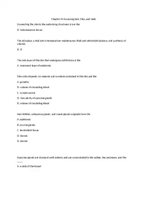 Chapter 14 Assessing Hair, Skin, and Nails