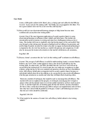 Chapter 11 Social Cognitive Views of Learning and Motivation Case Study