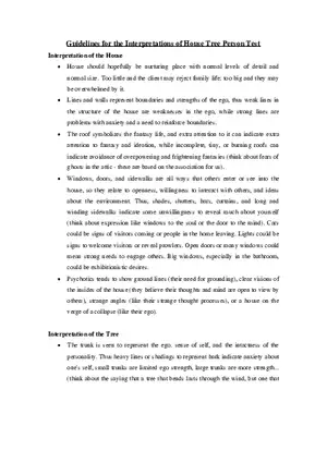 Guidelines for the Interpretations of House Tree Person Test