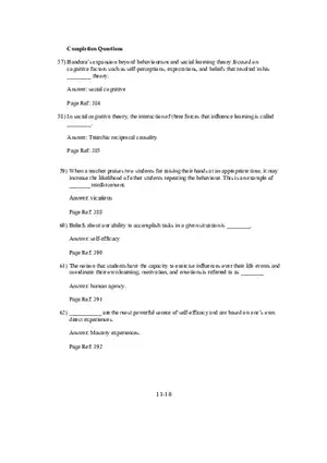 Chapter 11 Social Cognitive Views of Learning and Motivation Completion