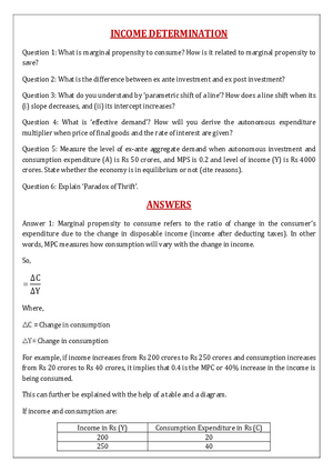 Income Determination