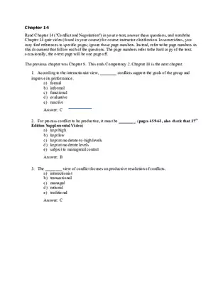 Chapter 14 Conflict and Negotiation
