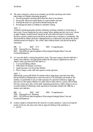 Chapter 45 Urinary Elimination Answers 2