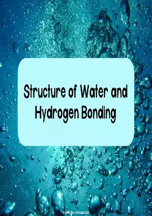 Structure of Water and Hydrogen Bonding