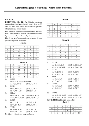 Matrix Based Reasoning