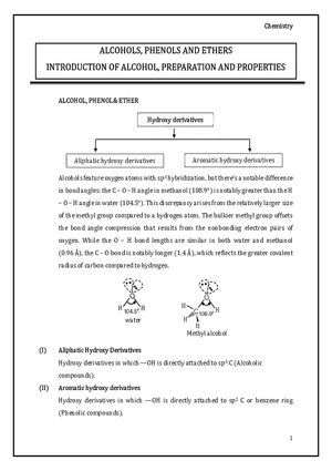Introduction of Alcohol, Preparation and Properties