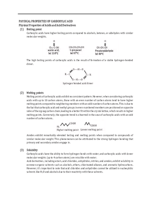 Physical Properties of Acids and Acid Derivatives